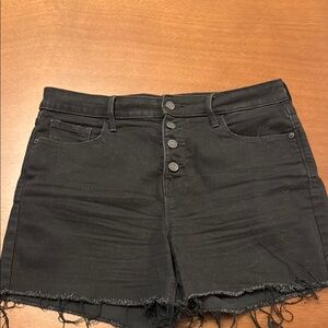 Old Navy Black Jean Shorts Frayed Hem Distressed